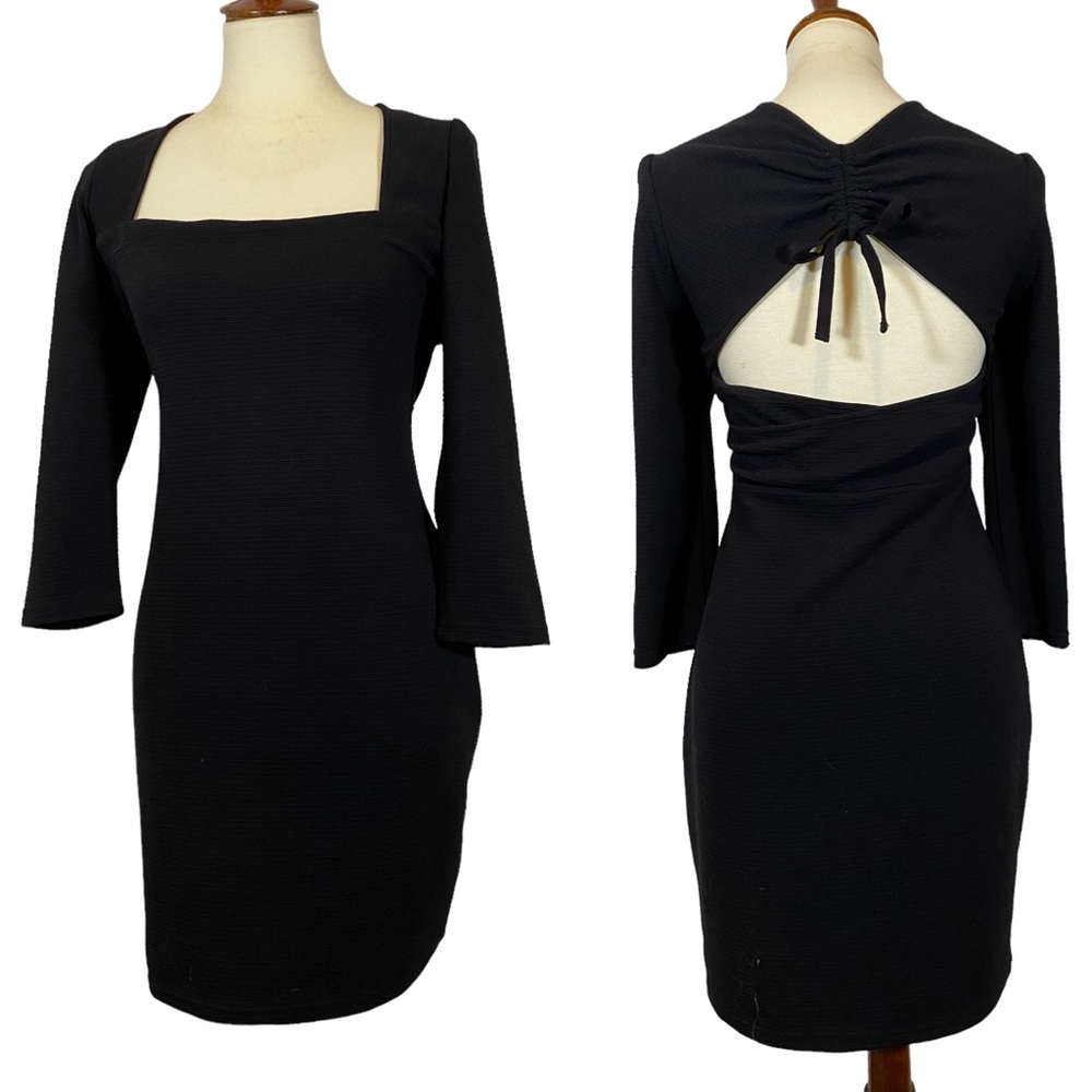 COPY - Bestey Johnson Black Square Neck Sweater Dress - Picture 1 of 15